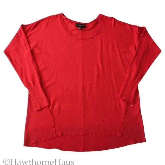 LANE BRYANT Christmas Red Knit Sweater Tunic Top Size 14/16   Pullover - Picture 2 of 6